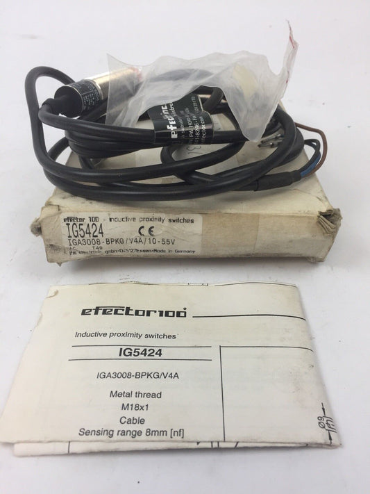 EFECTOR IG5424 INDUCTIVE PROXIMITY SWITCH IGA3008 BPKG/V4A/10-55VDC