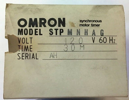 OMRON STPMNHAG SYNCHRONOUS MOTOR TIMER 120V 60HZ 0-30MIN