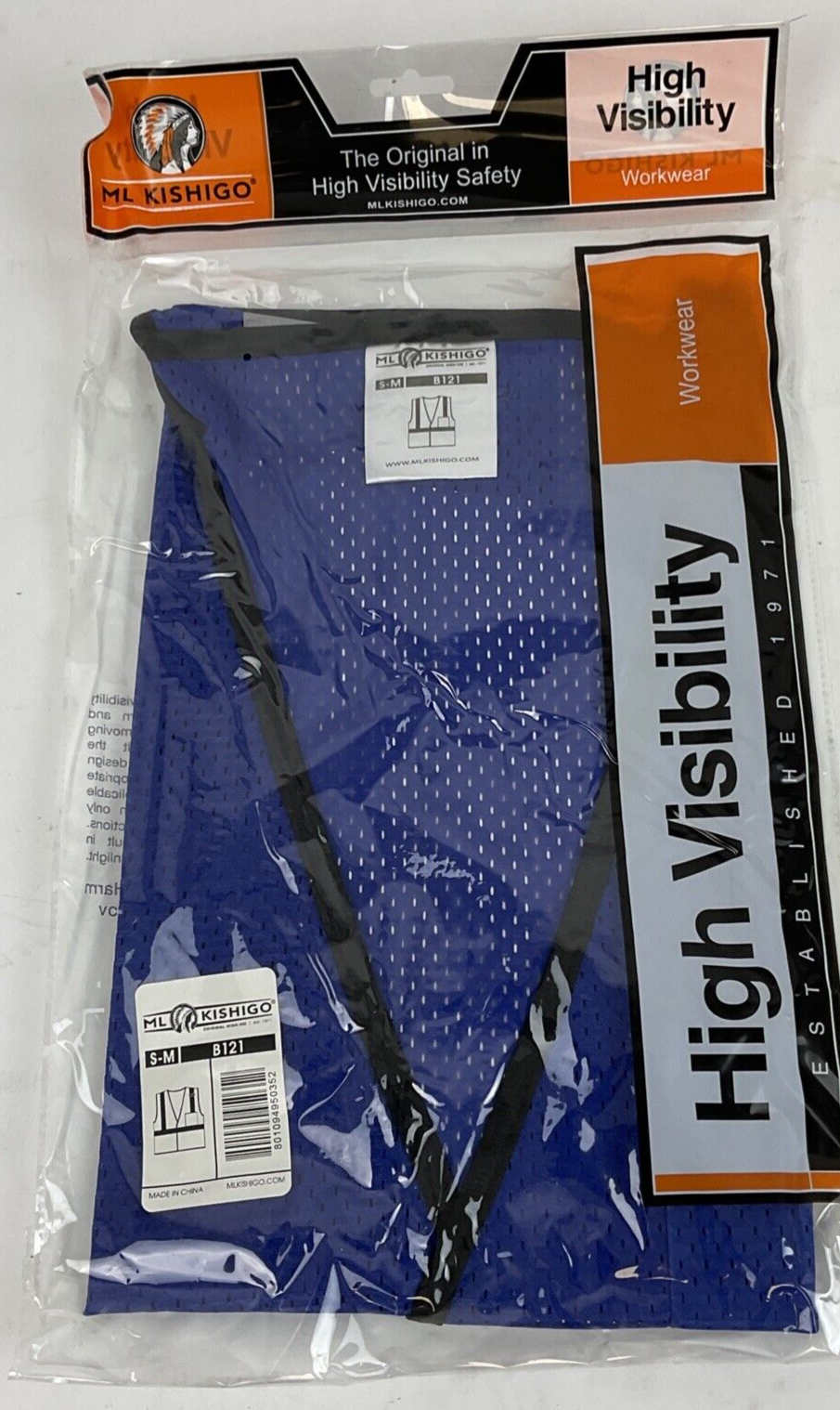 ML KISHIGO B121 S-M BLUE HIGH VISIBILITY ***LOTOF6***