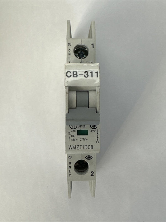 EATON WMZT1D08 CIRCUIT BREAKER 8A 277VAC 1POLE (LOT OF 5)