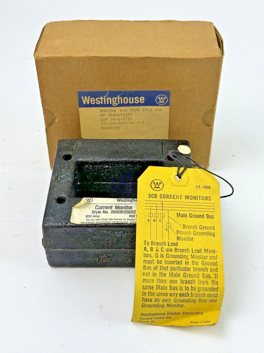 WESTINGHOUSE - 2600D35G02 - MONITOR FOR TYPE SPCB 600 - 600 A/ 600VAC