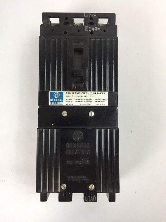GE TB13100AW TRI BREAK CIRCUIT BREAKER 100AMP 600VAC 250VDC 3POLE