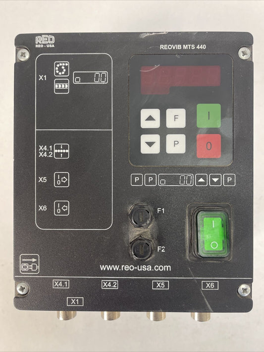 REO REOVIB MTS 440 FREQUENCY CONVERTER FOR VIBRATORY FEEDER 110/240VAC 2x0-100/