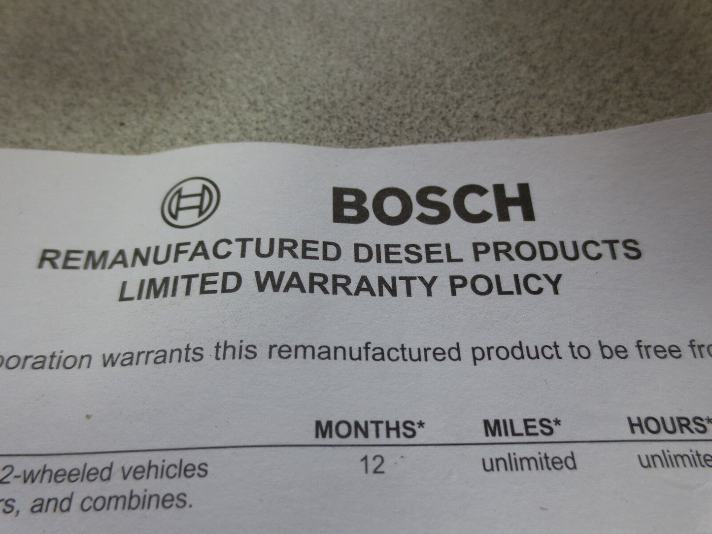 BOSCH NA32X DIESEL FUEL INJECTOR ASSEMBLY MDC 889 / 0 432 217 054 REMANUFACTURED