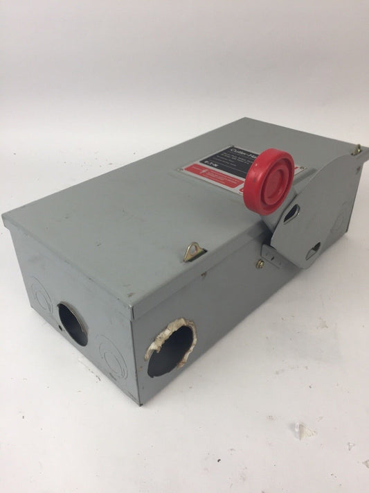 CUTLER HAMMER DH361NGK FUSIBLE HD SAFETY SWITCH 600VAC 30AMP 3P TYPE 1 20HP 3PH
