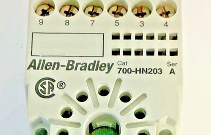 ALLEN BRADLEY 700-HN203 11-PIN RELAY SOCKET SER.A 10A 300/600VAC
