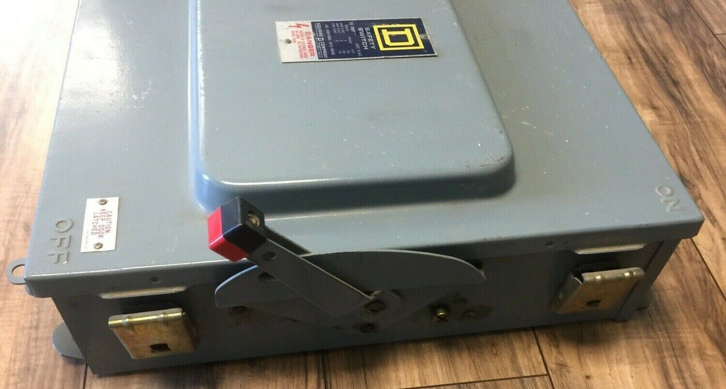 SQUARE D HU661RWK NON FUSIBLE SAFETY SWITCH SERIES E1 600VAC 30A 30HP 6 POLE