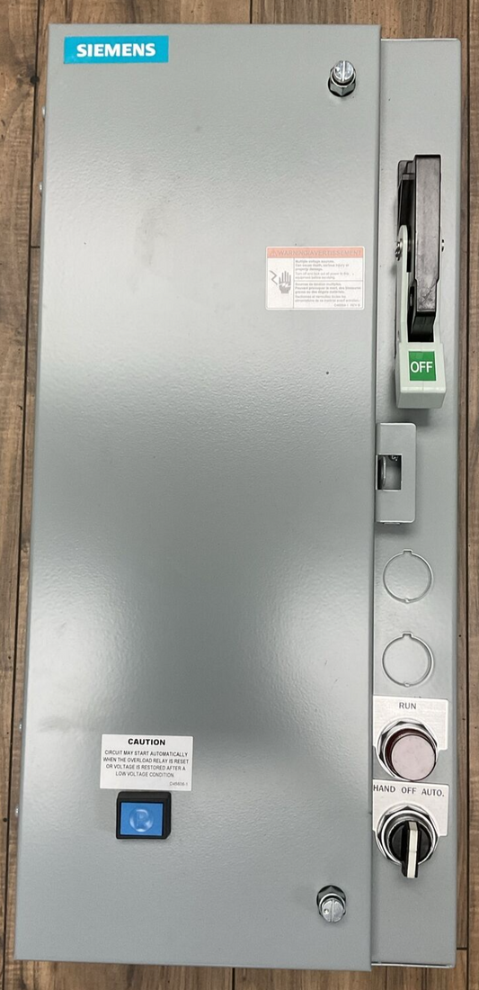 SIEMENS 17DUD92BF11 FUSIBLE COMBINATION STARTER 600VAC 30A 3PH 10HP COIL 120VAC