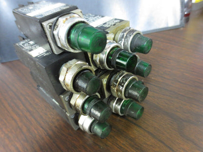 ALLEN-BRADLEY 800T-PSDT16 Ser. B DUAL INPUT PILOT LIGHT, GREEN - LOT of 10