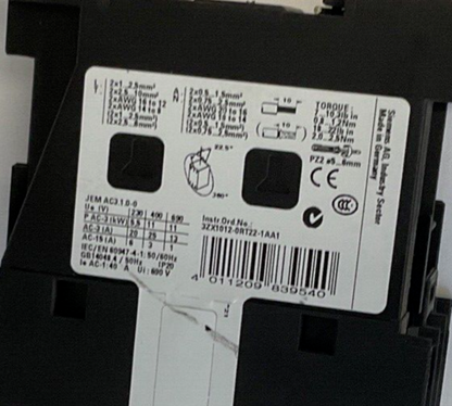 SIEMENS 3RT2026-1FB40 CONTACTOR 24VDC 35A 600VAC