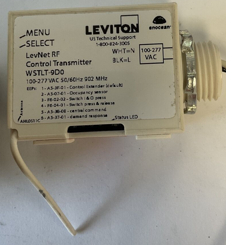 LEVITON WSTLT-9D0 CONTROL TRANSMITTER  100-277VAC 50/60 902MHZ