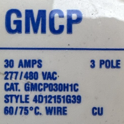 WESTINGHOUSE GMCP030H1C GMCP CIRCUIT BREAKER 30AMP 277/480VAC 3POLE 4D12151G39