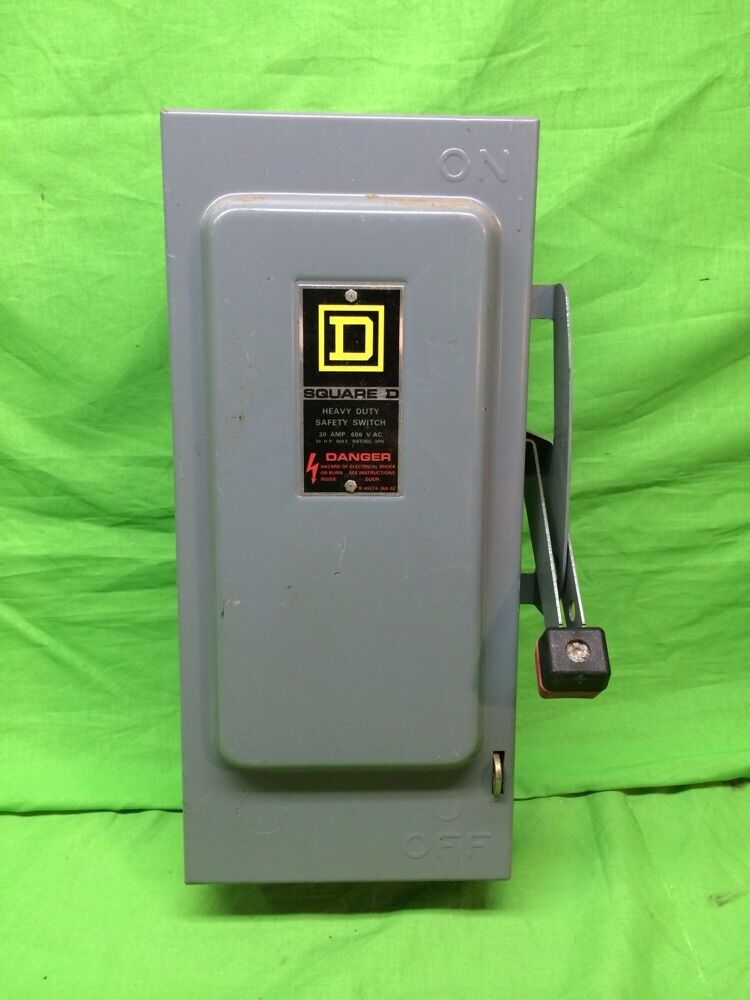 SQUARE D 30 AMP SAFETY SWITCH NON FUSED HU361 TYPE 1