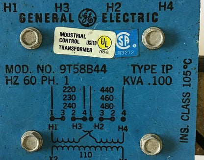 GENERAL ELECTRIC 9T58B44 CONTROL TRANSFORMER 60HZ 1PH