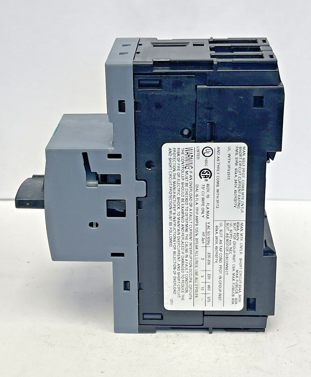 SIEMENS - 3RV2011-4AA20 - CIRCUIT BREAKER / MOTOR PROTECTOR