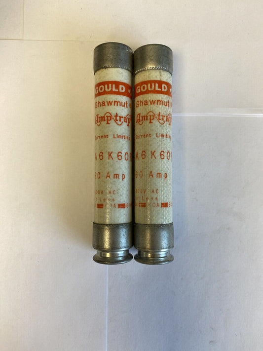 Gould Shawmut Amp-trap A6K60R 60A 600V Fuse "Lot of 2"