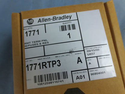 ALLEN-BRADLEY 1771-RTP3 REMOTE TERMINATION TERMINAL 8-POINT w/FUSES - PLC-5 NEW