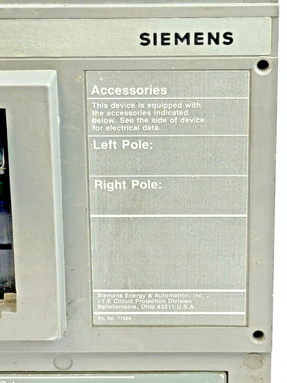 ITE / SIEMENS - JXD63L400 - MAGNETIC TRIP CIRCUIT BREAKER - 400 A/3 POLE/600 VAC