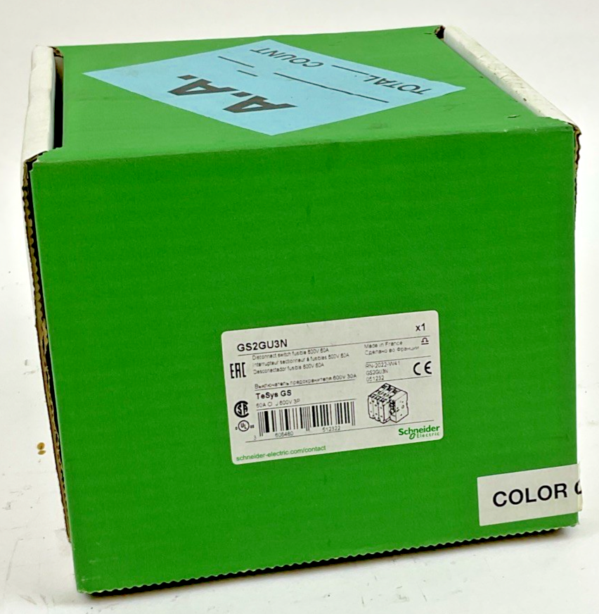 SCHNEIDER ELECTRIC GS2GU3N FUSIBLE DISCONNECT SWITCH 600V 60A
