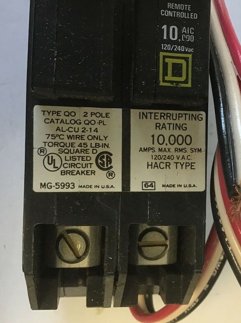 SQUARE D QO215PL CIRCUIT BREAKER 15A 120/240VAC 2POLE