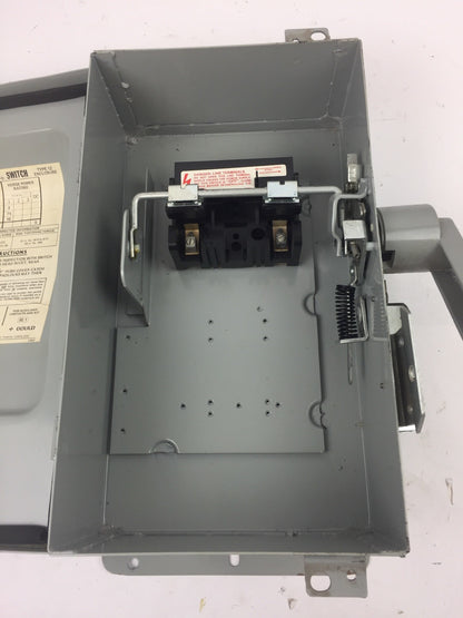 GOULD ITE NF251H VACU-BREAK SWITCH W/CLAMPMATIC CONTACTS 600 VAC 30 AMP 1 PHASE