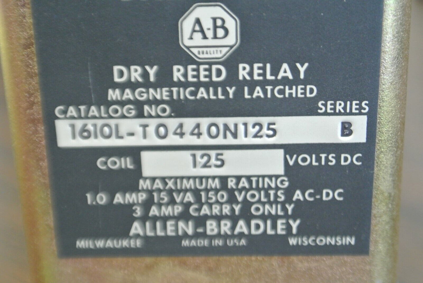 ALLEN-BRADLEY 1610L-T0440N125 DRY REED RELAY / 125VDC / 4 NO, 4 NC / NEW SURPLUS