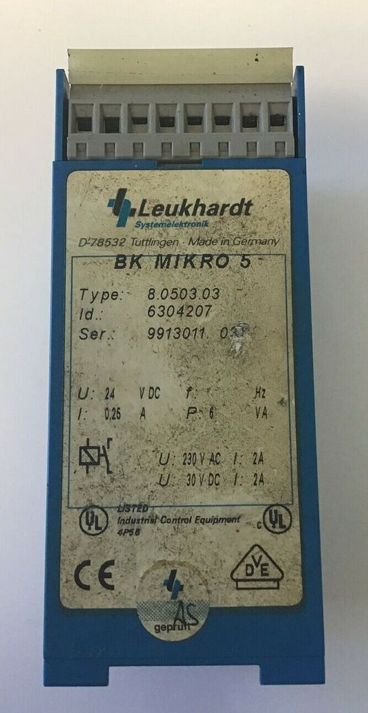 LEUKHARDT BKMIKRO5 TIME DELAY RELAY 8.0503.03 230VAC/30VDC