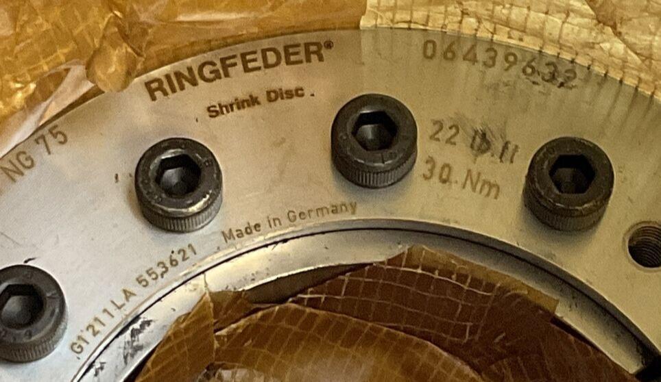 RINGFEDER RfN 4005 NG 75 SHRINK DISC 22 LB.FT 30Nm 06439632NG75