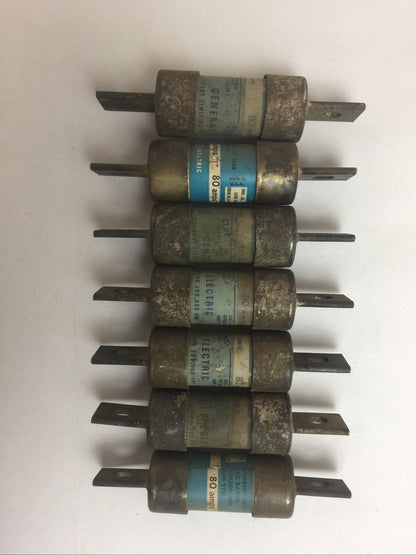 GE GF8B80 CLF FUSE CLASS J 80AMP 600VAC (LOT OF 7)