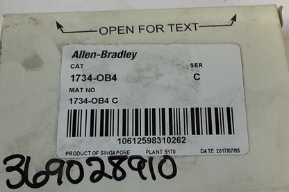 ALLEN BRADLEY  1734-OB4 OUTPUT MODULE SER.C FW3.022 5VDC 75MA