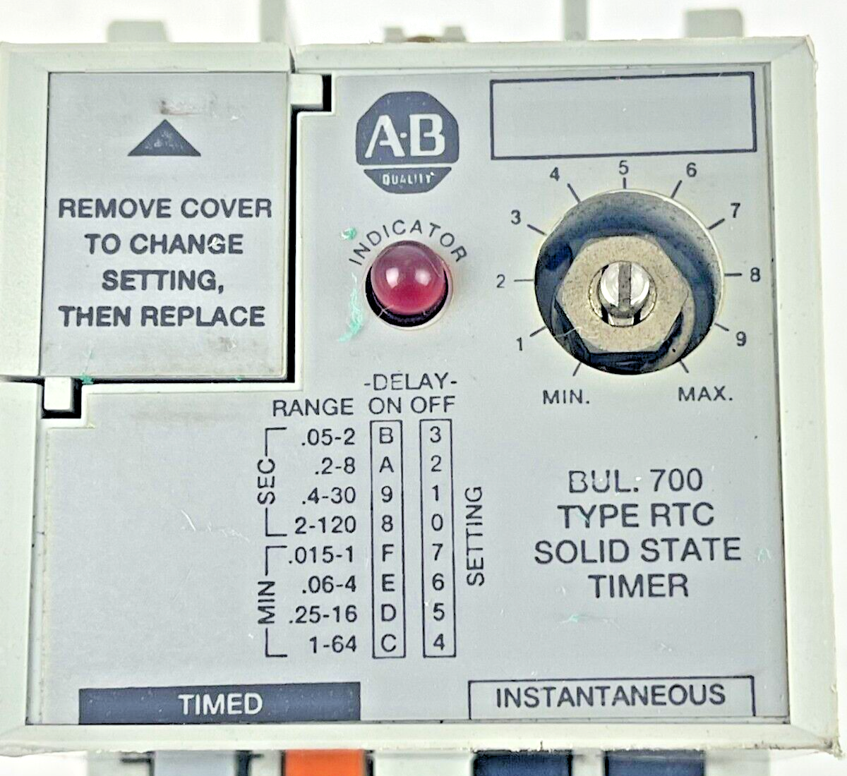 ALLEN BRADLEY - 700-RTC00110U1 SER. A - SOLID STATE TIMER RELAY - 110/120 VAC