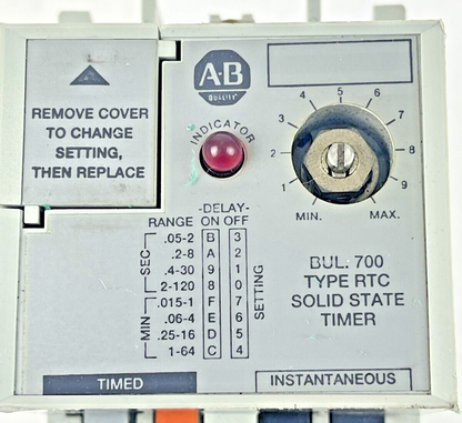 ALLEN BRADLEY - 700-RTC00110U1 SER. A - SOLID STATE TIMER RELAY - 110/120 VAC