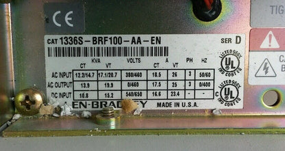 USED ALLEN-BRADLEY DRIVE 1336S-BRF100-AA-EN SER D