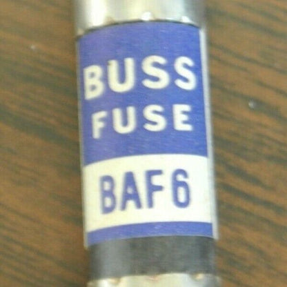 LOT of 8 / BUSS ~ BUSSMANN BAF-6 FUSE / 6A / 250V / NEW SURPLUS / BAF 6