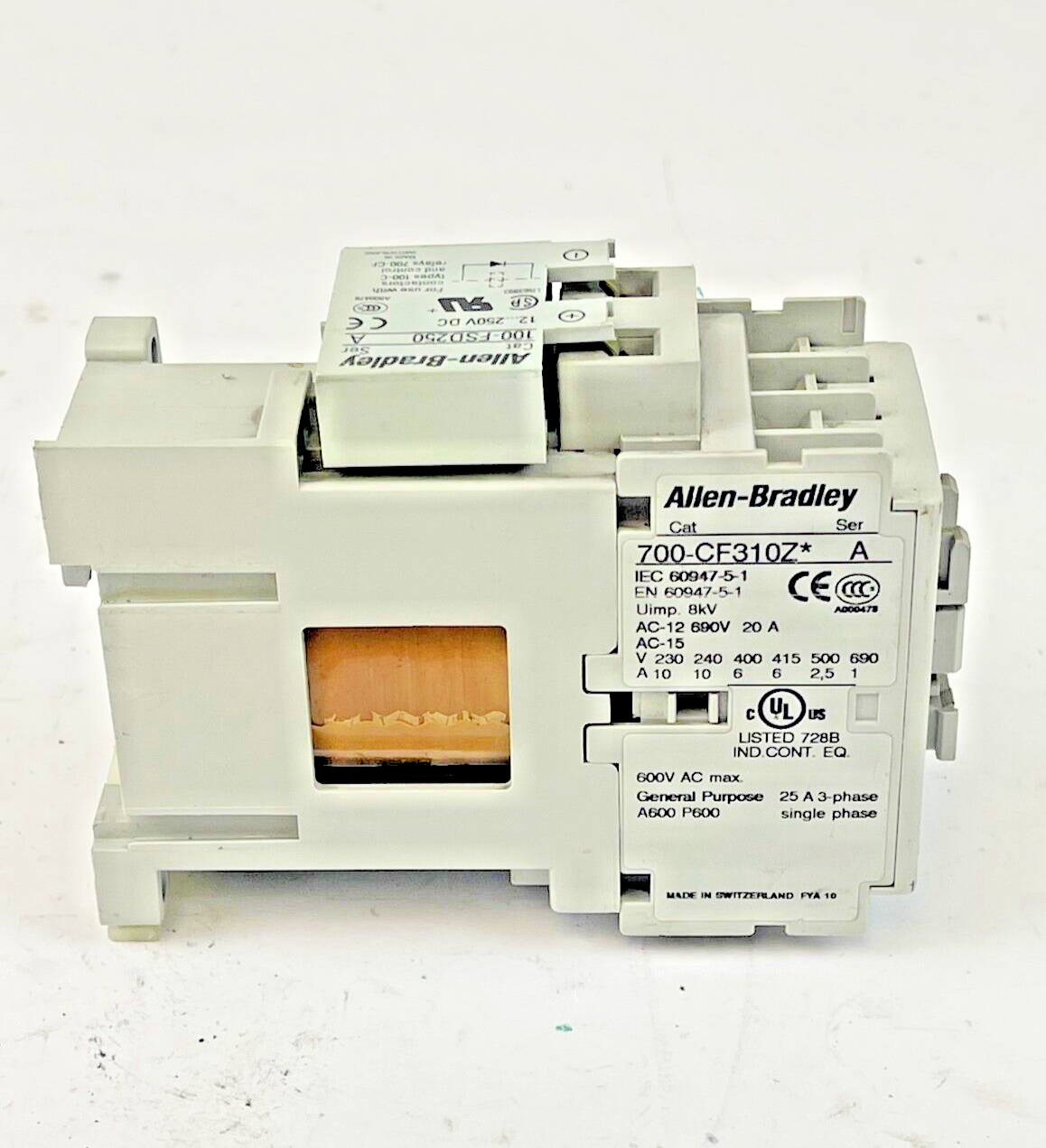 ALLEN BRADLEY - 700-CF310Z* SER. A 25VDC COIL - 100-S SER. B - 100-FSD250 SER. A
