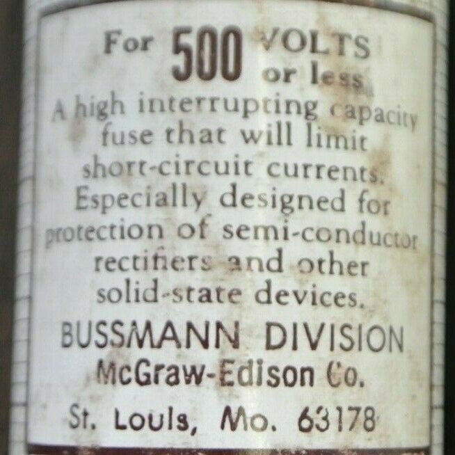 BUSSMANN / TRON KBH200 RECTIFIER FUSE / 200A / 500V / NEW SURPLUS / EACH