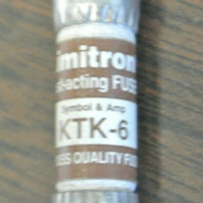 LOT of 4 / BUSS KTK-6 LIMITRON FUSE / 6A / 600V / NEW SURPLUS