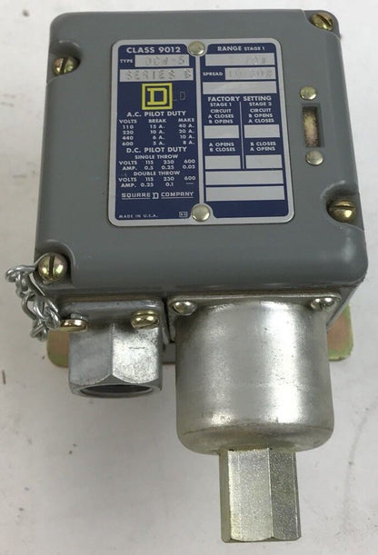 Square D Pressure Switch, 35-45 psi, class 9012, type DCW5, Series B