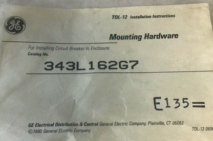 GENERAL ELECTRIC MOUNTING HARDWARE 1-343L162G7