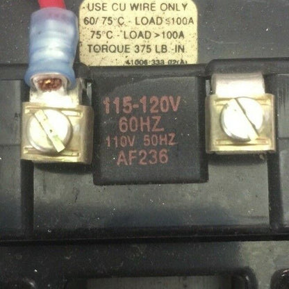 ALLEN BRADLEY 509-FO* SIZE 5 STARTER 600VAC 270A 200HP AF236 COIL 115-120V 60HZ