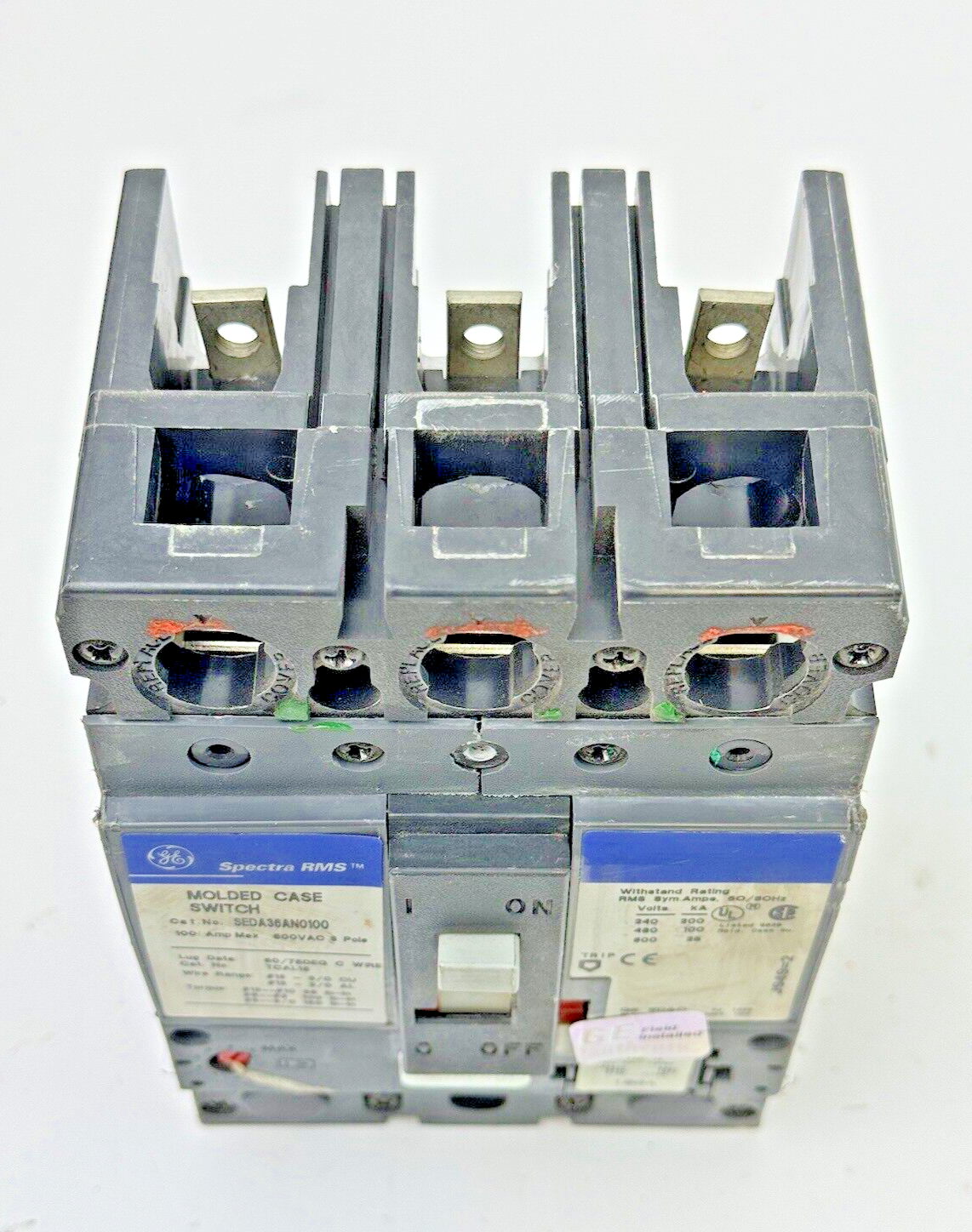 GE - SEDA36AN0100 - SPECTRA CIRCUIT BREAKER - 3 POLE/100A/600VAC W/ 100A TRIP