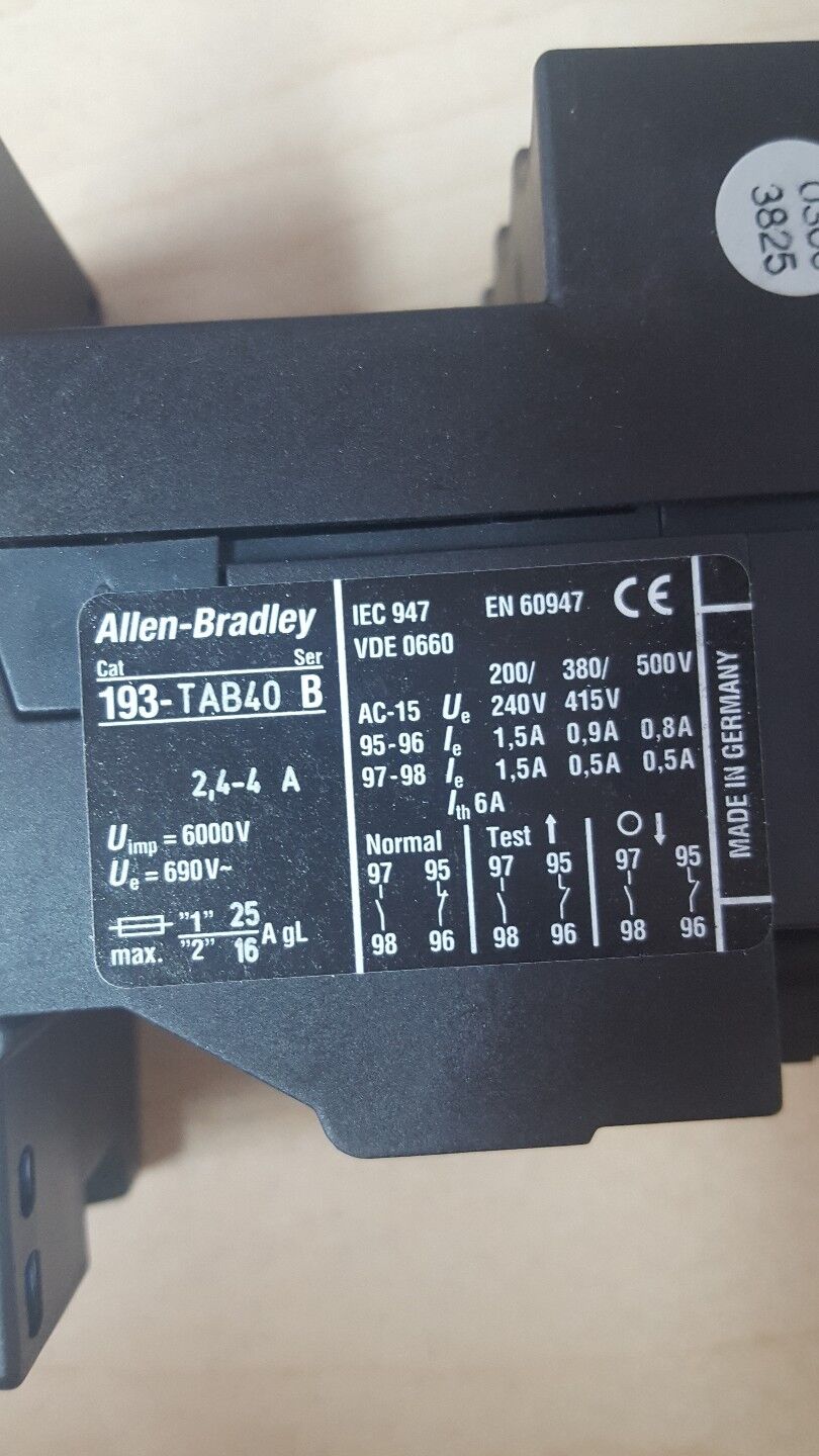 Allen Bradley overload relay 193-TAB24 2,4-4 A