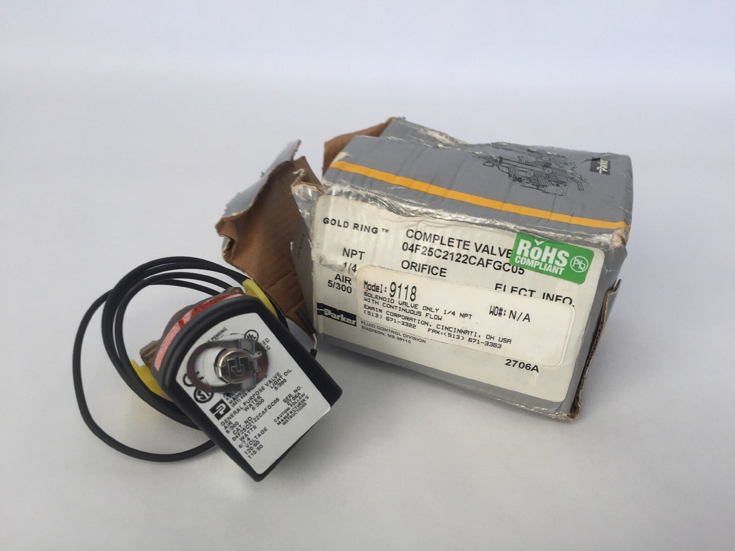 PARKER 04F25C2122CAFGC05 GENERAL PURPOSE VALVE 5/300 120/110V 60/50HZ 6/7.4WATTS