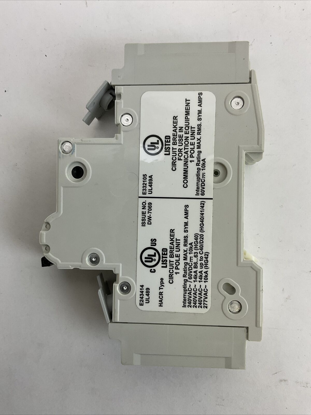 SIEMENS 5SJ4 118-7HG41 MINITURE CIRCUIT BREAKER 15AMP 240VAC 1POLE