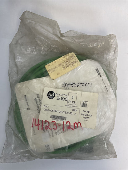 ALLEN BRADLEY 2090-CFBM7DF-CEAA12 SER A FEEDBACK CABLE W/SPEED TEC DIN CONNECTOR