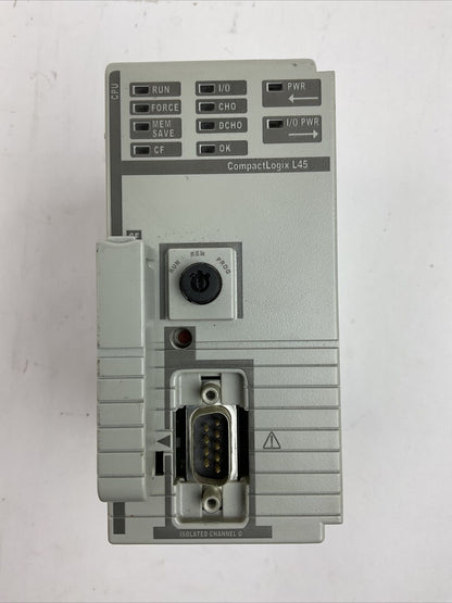 ALLEN BRADLEY 1768-L45 SER B F/W REV 1.04 LOGIX 5345 PROCESSOR UNIT 1768-L45/B