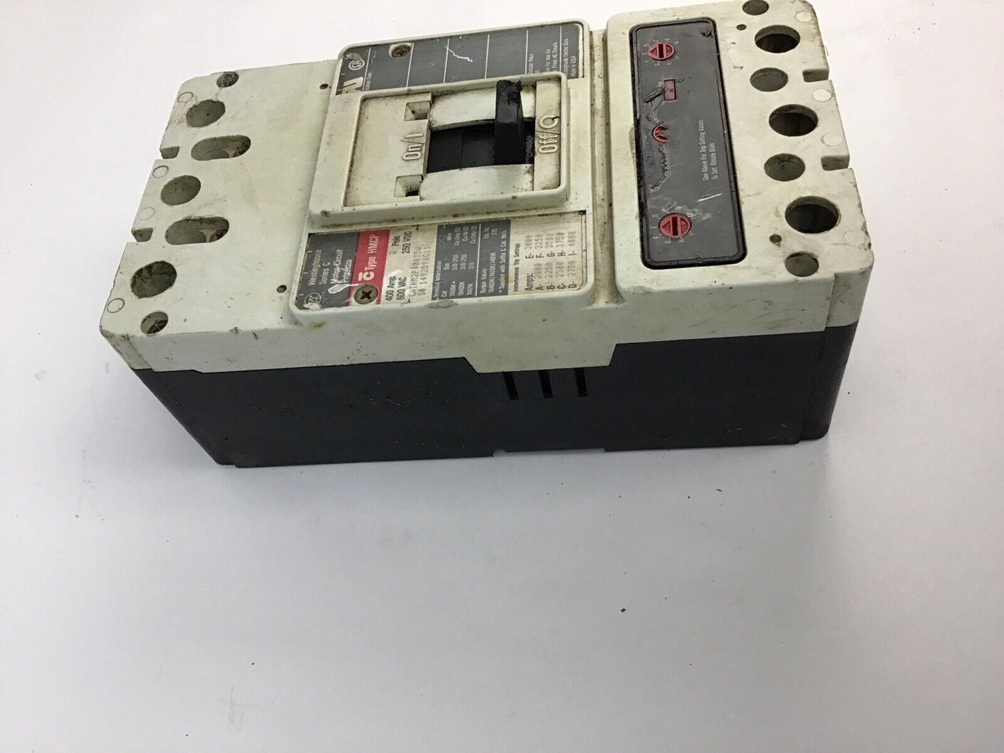 WESTINGHOUSE HM2P400X5W CIRCUIT BREAKER 400A 600VAC 250VDC TYPE HMCP