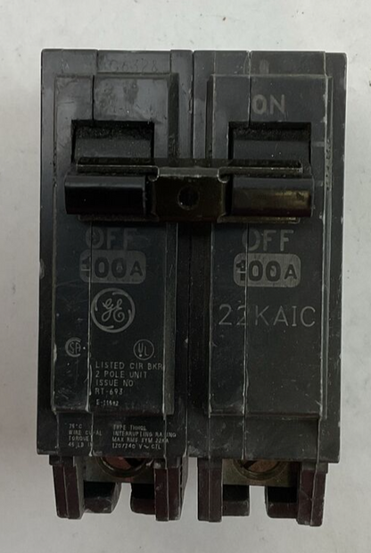 GE THHQL21100 CIRCUIT BREAKER 2POLE 100AMP 120/240VAC 22KAIC