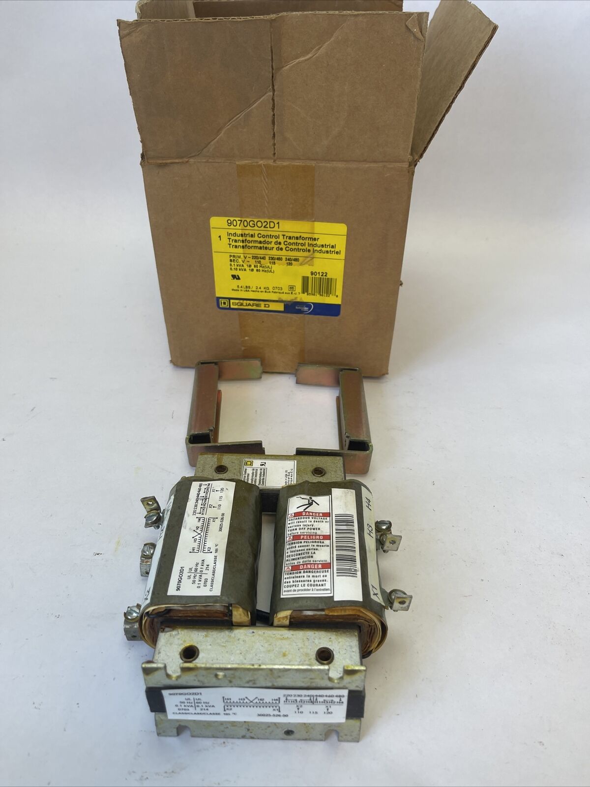 SQUARE D 9070GO2D1 INDUSTRIAL CONTROL TRANSFORMER PRIM. VAC 220/440 230/460 240/