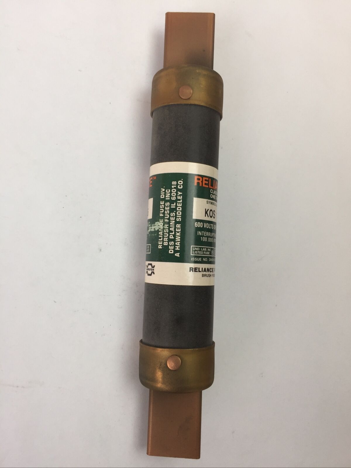 RELIANCE KOS175 CLASS K5 ONE TIME FUSE 175AMP 600VAC (LOT OF 3)